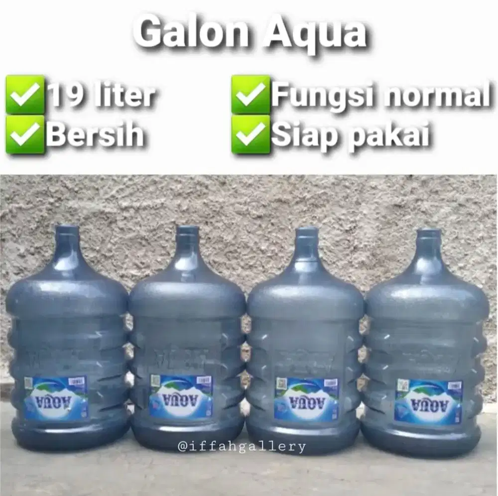 Galon Aqua Kosong 19 Liter Bersih Normal Siap Pakai