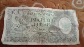 Dijual : 1 Uang Kertas Kuno nominal LIMA PULUH RUPIAH Bank Indonesia