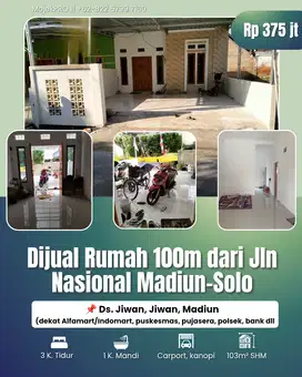 Rumah Dekat Jalan Nasional Madiun Solo, Jiwan