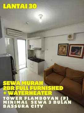 SEWA MURAH 2BR FURNISHED+WATERHEATER TOWER F APARTEMEN BASSURA CITY