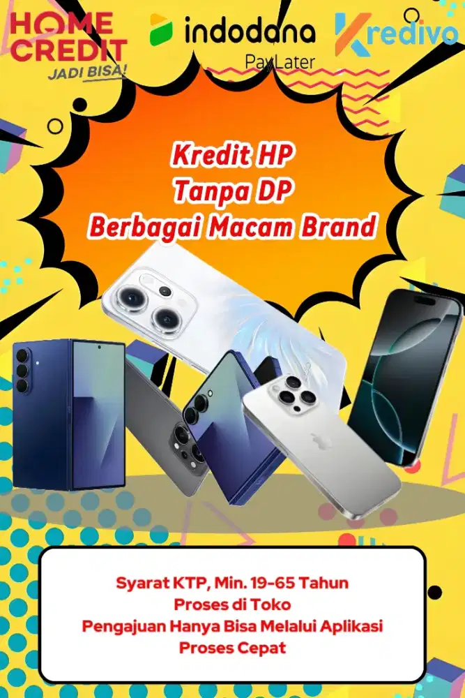 Kredit Smartphone/HP Tanpa DP Free Cicilan 1-2x