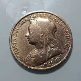 Koin Langka 1898 VICTORIA QUEEN PENNY INGGRIS BESAR 3 CM