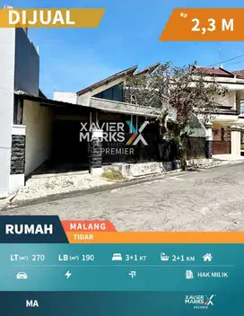 Rumah Dijual Second Road  Kawasan Elit Tidar, Malang