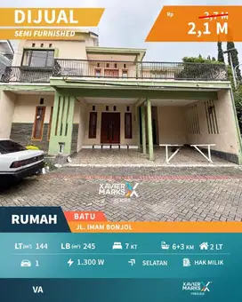 Turun Harga Rumah Villa 2 Lantai Hook di Jalan Imam Bonjol Batu