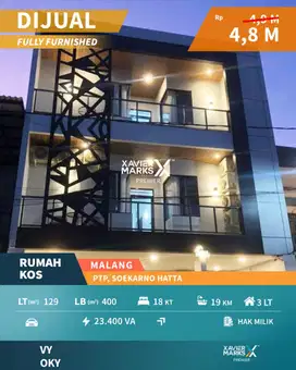 Rumah Kost Ready Di PTP Soekarno Hatta Lowokwaru Malang