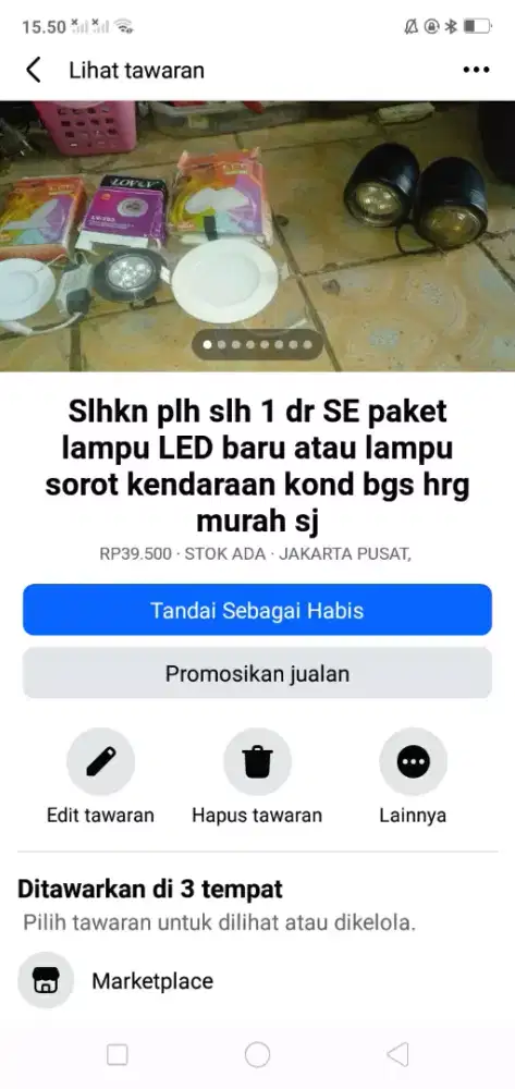 Slhkn lh slh 1 paket dr lampu LED atau sblh nya kond hdp murah sj cpt