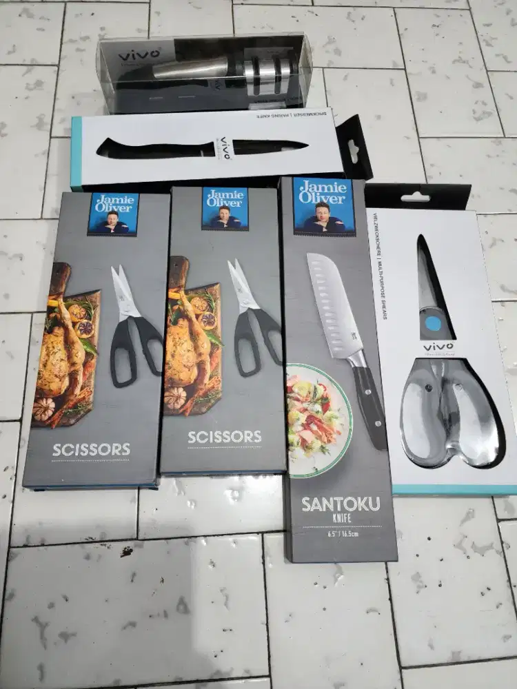 Set Pisau kecil&besar,gunting;Jamie Oliver&3pieces merk Vivo
