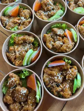 Rice bowl chiken pop dan katsu