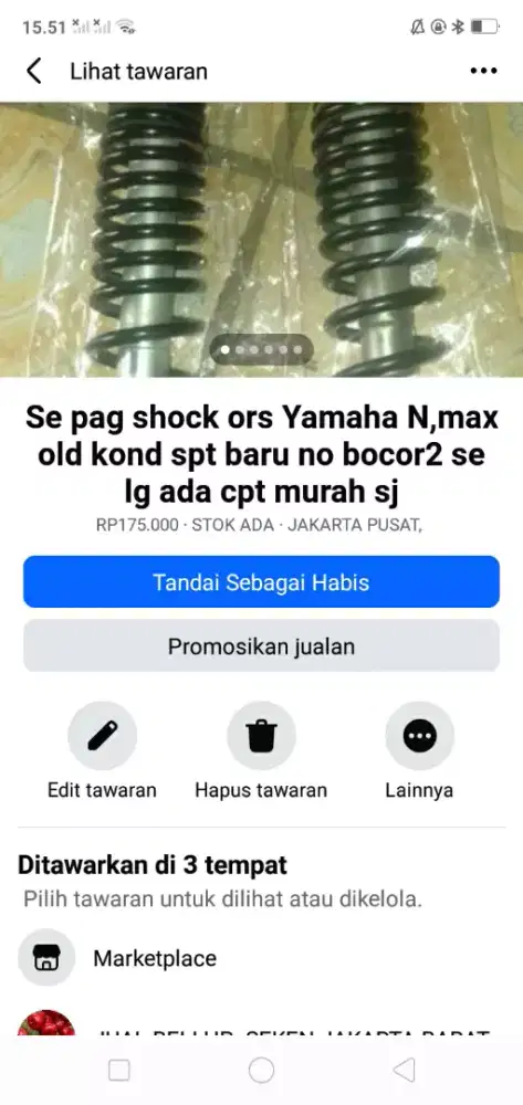 Se SG shock berkualitas ors utk sepeda/motor ex copotan murah sj cpt