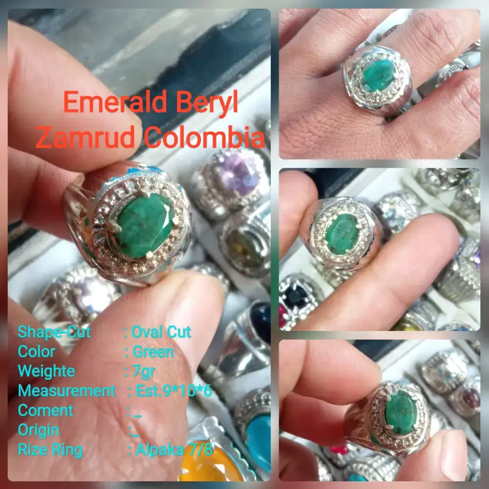 CINCIN BATU PERMATA EMERALD BERYL / ZAMCOL