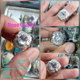 CINCIN BATU PERMATA ROSE QUARTZ