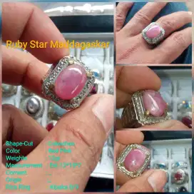 CINCIN BATU PERMATA RUBY STAR MADAGASCAR 300RB NEGO