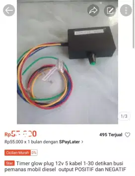 Timer glow plug pijar 12v 1 SD 30 detikan DUA output