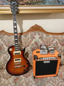Dijual satu paket gitar gibson, amplifier dan efek gitar