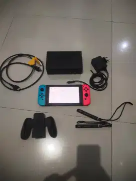 Nintendo switch v2 ofw 128gb lengkap tanpa box
