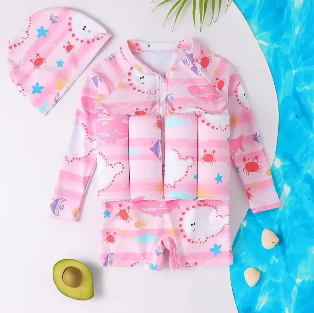 Baju Renang Pelampung Anak Perempuan Shark Ukuran 120 / XXL