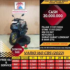 DP 600 BISA BAWA PULANG VARIO 160 CBS TH 2022 PLAT DEPOK PAJAK ON