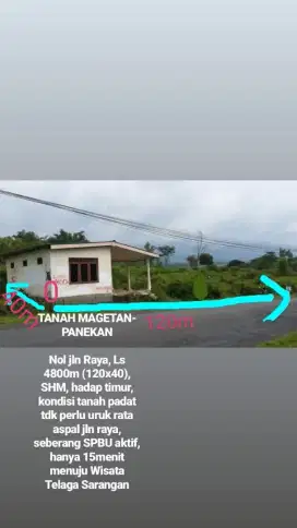 Dijual tanah nol jalan raya di panekan magetan