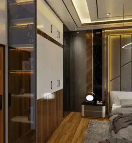interior desain kitchen set kamar set wardrobe lemari backdrop tv