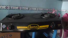 Kompor 2 tungku merk quantum + selang regulator