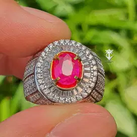 Batu Natural Super Metalic Ruby Burma Myanmar 1.37 Ct AGL Lab Certifid