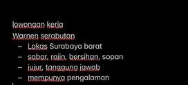 Cari Warnen/ ART pulang pergi