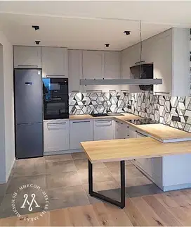Custom Interior Kitchen Set, Backdrop TV, Lemari, Wardrobe, Kitchenset