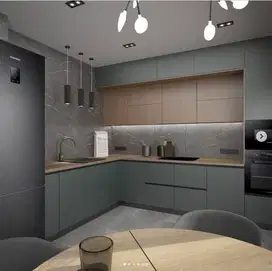 Custom Interior Kitchen Set, Backdrop TV, Lemari, Wardrobe, Kitchenset