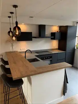 Custom Interior Kitchen Set, Backdrop TV, Lemari, Wardrobe, Kitchenset