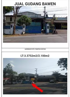 DISEWAKAN GUDANG BAWEN, SEMARANG, PINGGIR JALAN RAYA