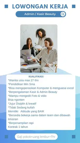Lowongan admin salon
