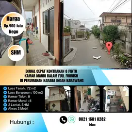 Dijual cepat kontrakan 8 pintu Kamar mandi dalam full furnish karawang