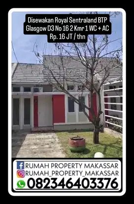 Disewakan Royal Sentraland BTP Glasgow D3 No 16 UK 2 kamar tidur + AC