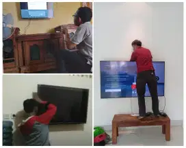 Braket + pasang atau pasang saja jika sudah ada bracket braket led tv