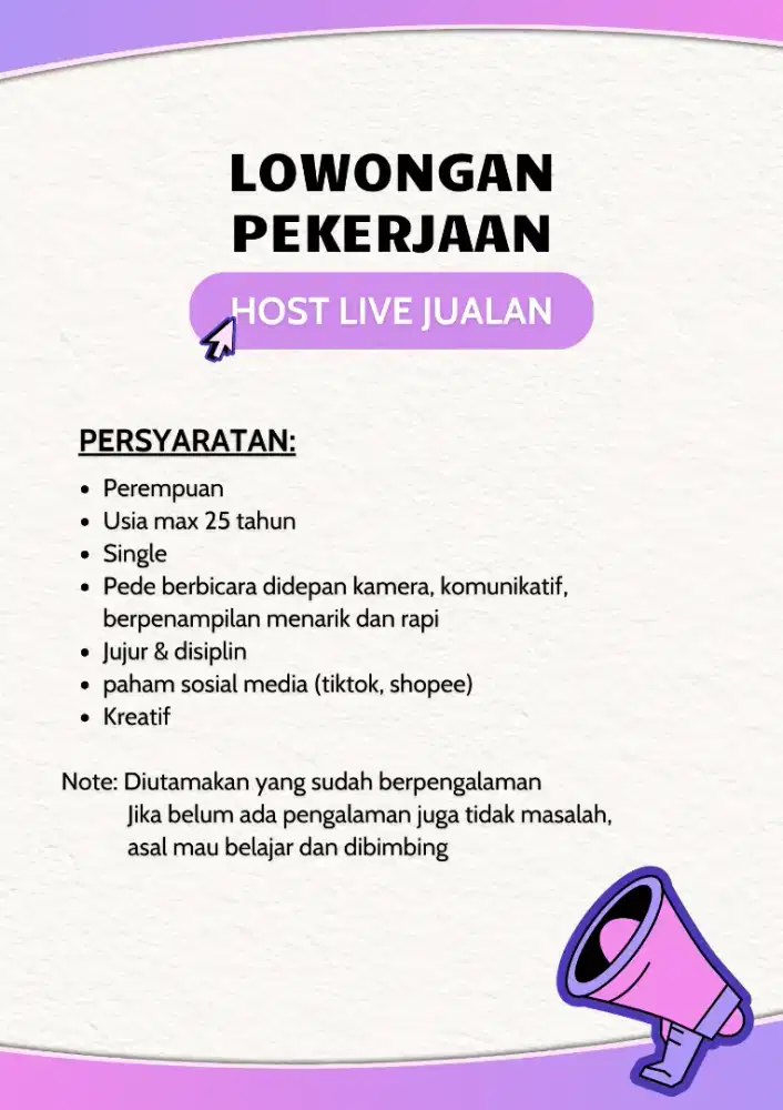 DIBUTUHKAN KARYAWATI ONLINE SHOP