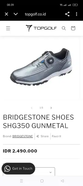 Sepatu glof,baru 1 kali pakai