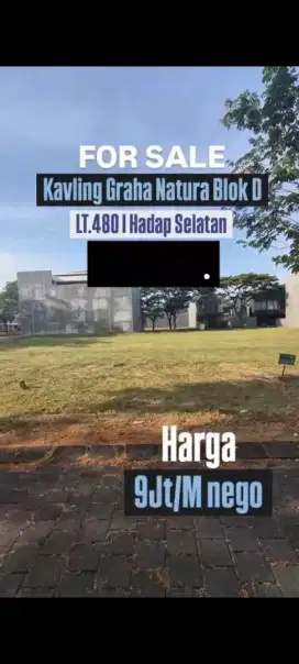 DIJUAL Murah TANAH GRAHA NATURA BLOK D DI SBY BARAT DKT PTC, UC, UNESA