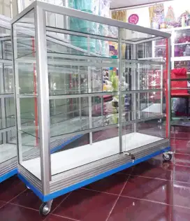 Etalase 1,2Mx1M Pakai RODA BESAR Siap Kirim