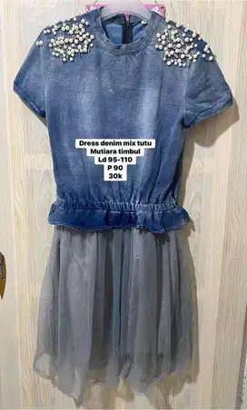 Preloved dress korea dan outer motif bunga timbul harga tertera difoto