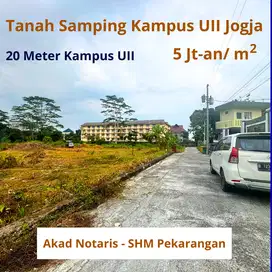 Tanah Samping Kampus UII Jogja, View Sawah dan Merapi