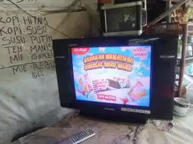 Jual tv 21in slim polytron layar dtar plat harga 300 nego