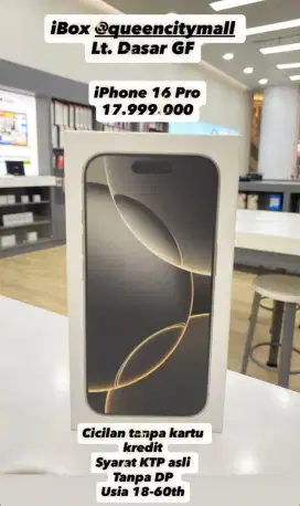iPhone 16 Pro cicilan 0% syarat KTP asli tanpa kartu kredit