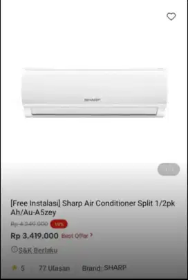 PROMO KREDIT SHARP AC 1/2 PK