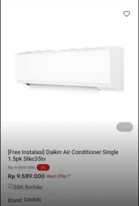 PROMO KREDIT AC DAIKIN AC SINGLE 1,5 PK