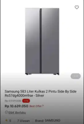 PROMO KREDIT SAMSUNG 583 LITER KULKAS 2 PINTU SBS
