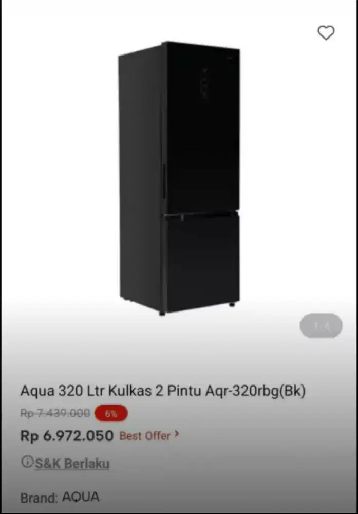 PROMO KREDIT AQUA 320 LITER KULKAS 2 PINTU
