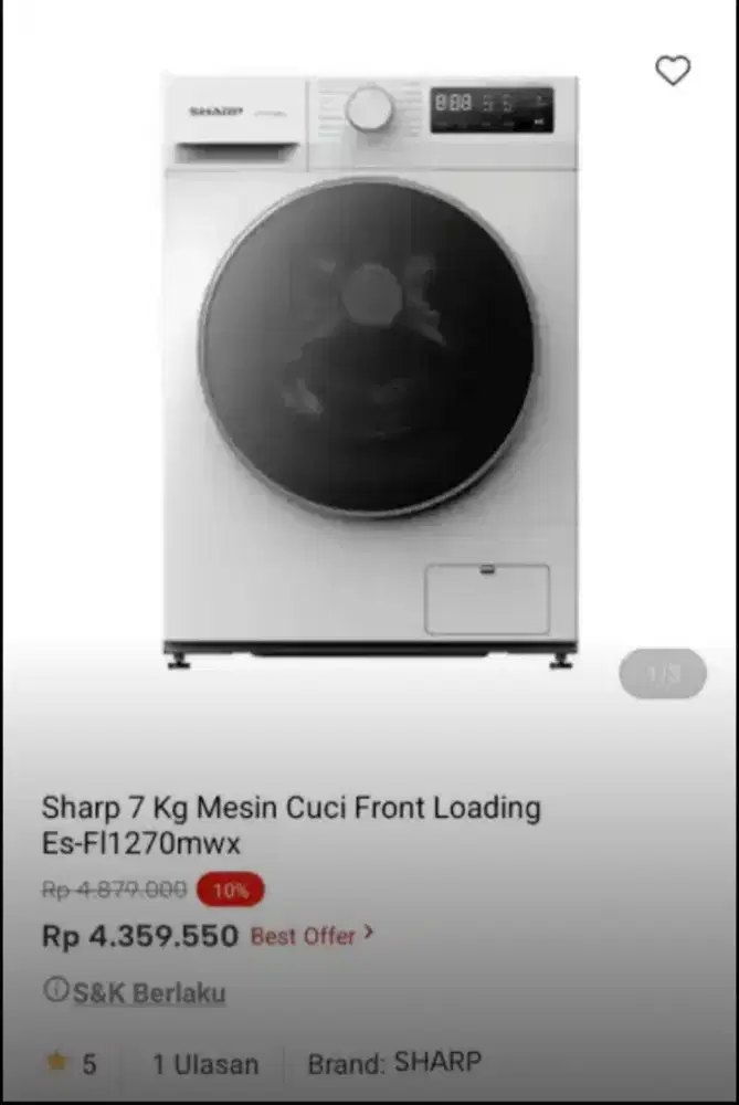 PROMO KREDIT SHARP 7KG MESIN CUCI FRONT LOADING