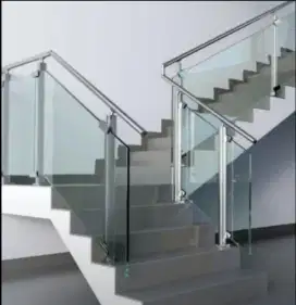 Balkon dan reling Stainles kaca