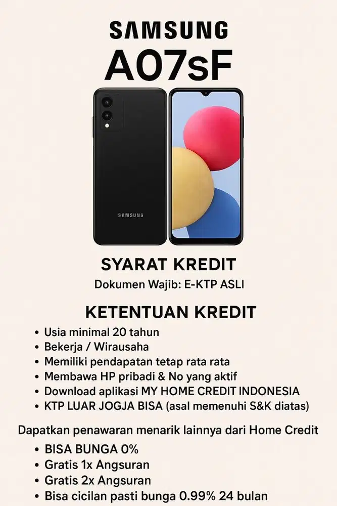Mau cari hp tapi belum cukup cash? Tenang saja disini bisa kredit