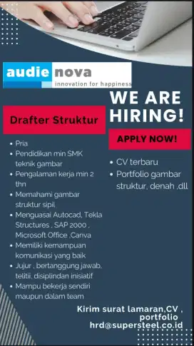 Lowongan Kerja Drafter Struktur – Segera Dibutuhkan!